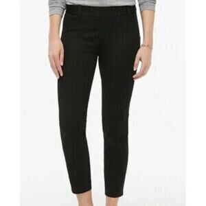 J.Crew Winnie Crop Straight Leg Trouser Dress Pant Belt Loop Side Zip Up 4 Black